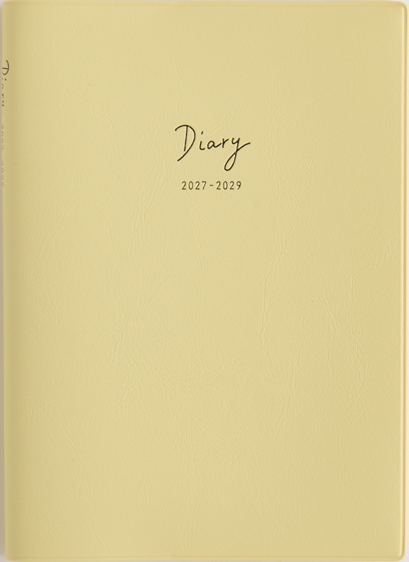 No.344 3年DIARY 【クリームイエロー】 2027年版1月始まり