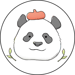 ベレー帽を被ったパンダのイラスト